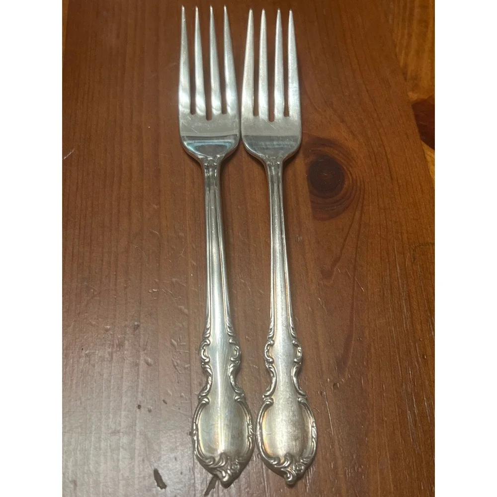 1847 Rogers Bros Reflection Silverplate Dinner Forks Set of 2‎ IS Vintage